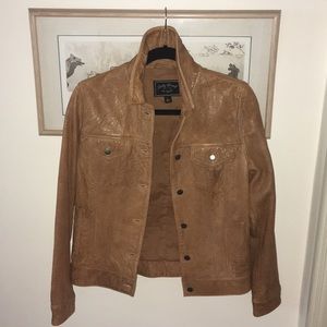 Distressed Camel Leather Jacket